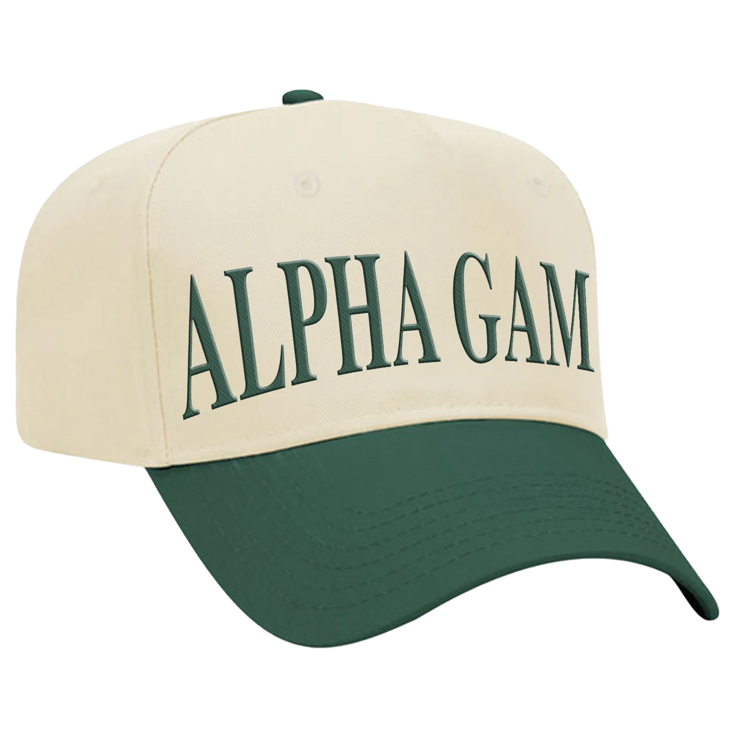 Alpha Gamma Delta | Green/Natural Baseball Hat