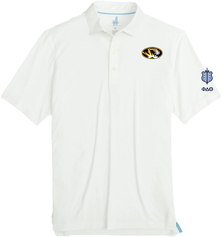 Mizzou, Johnnie-O Huron Polo Shirt, White