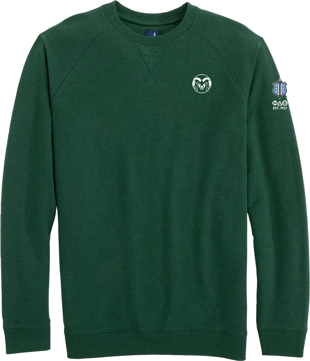 Colorado State University, Johnnie-O Freeman Crewneck, Green