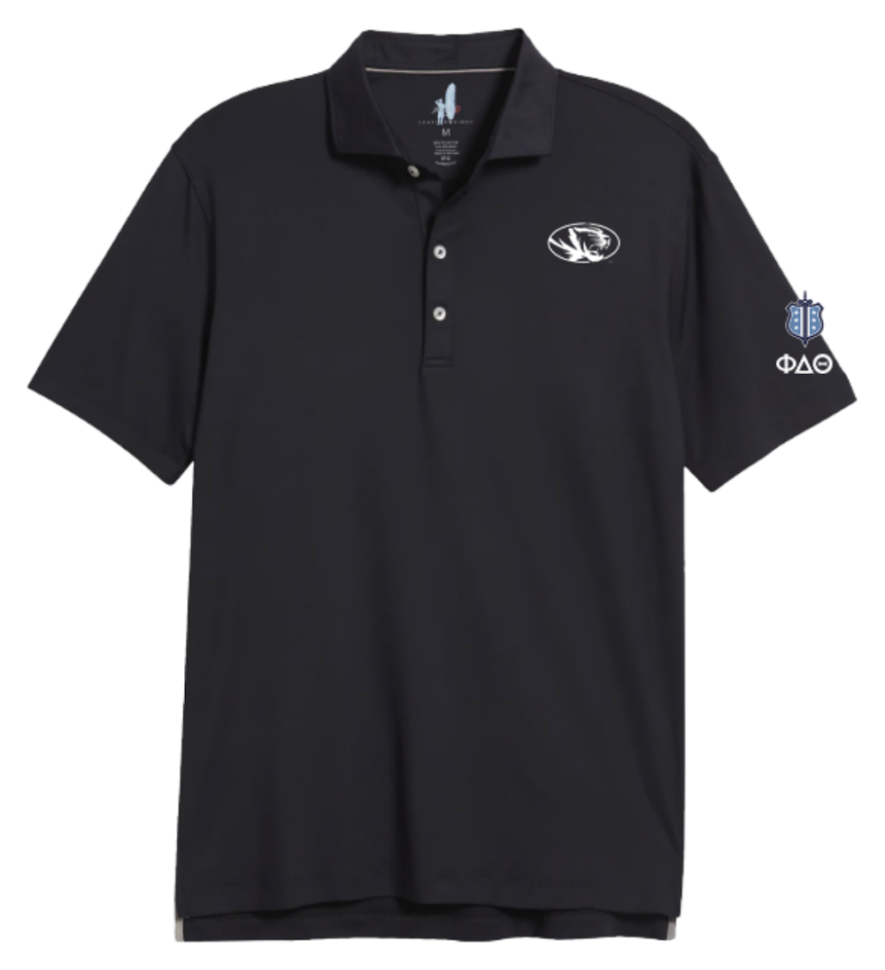 Mizzou, Johnnie-O Huron Polo Shirt, Black