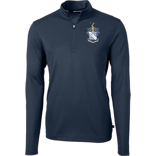 Phi Delta Theta | Virtue Eco Pique Recycled Quarter Zip Mens Pullover, Coat of Arms
