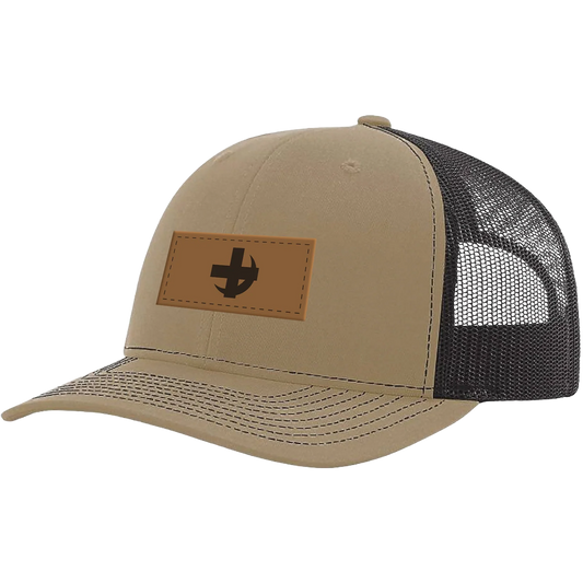 Lambda Chi Alpha | Richardson Trucker Snapback Hat, Leather Patch