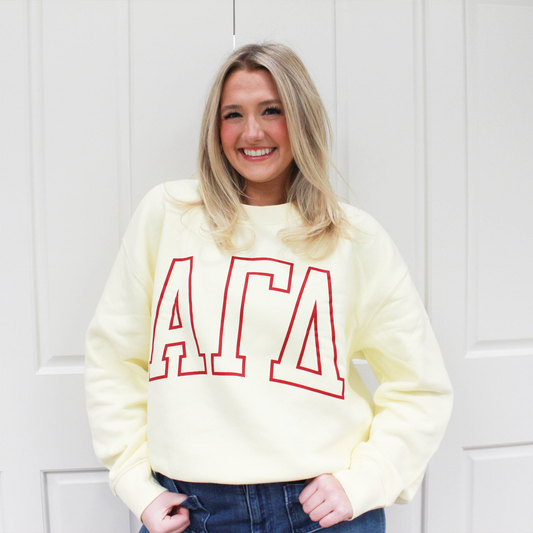 Alpha Gamma Delta | Block Letters Premium Crewneck by Uscape